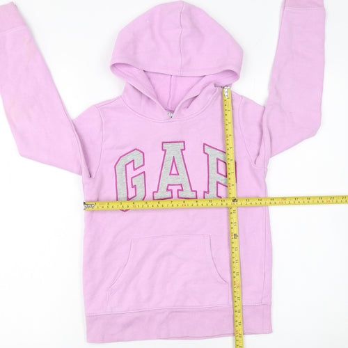 GAP Girls Pink Pullover Hoodie Size 10 Years Logo Fleece Sweatshirt