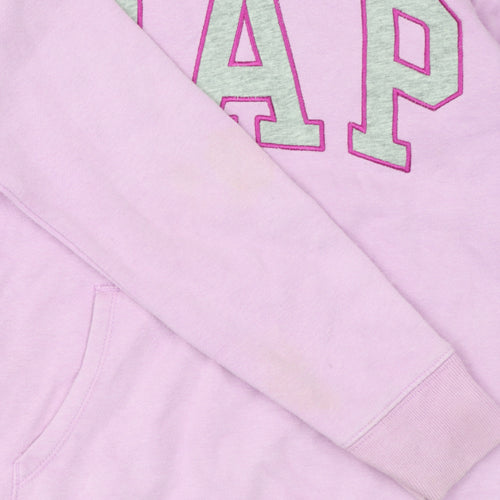 GAP Girls Pink Pullover Hoodie Size 10 Years Logo Fleece Sweatshirt