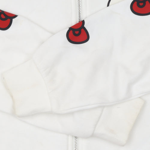 H&M Girls White Hello Kitty Full Zip Hoodie Size 10-12Y Cotton Blend