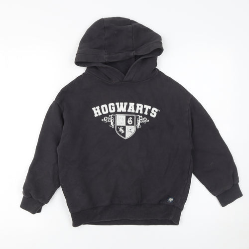 Marks and Spencer Boys Black Harry Potter Hogwarts Pullover Hoodie 7-8 Years