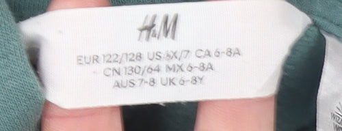 H&M Girls Green Hogwarts Hoodie 7-8 Years Pullover Hooded Sweatshirt