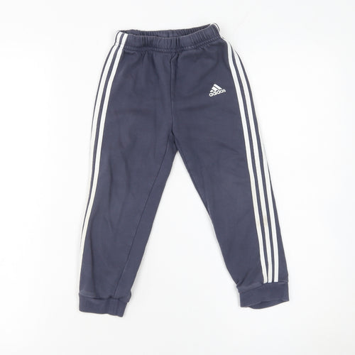 Adidas Boys Blue 3-4 Years Jogger Trousers with Side Stripes