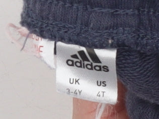Adidas Boys Blue 3-4 Years Jogger Trousers with Side Stripes