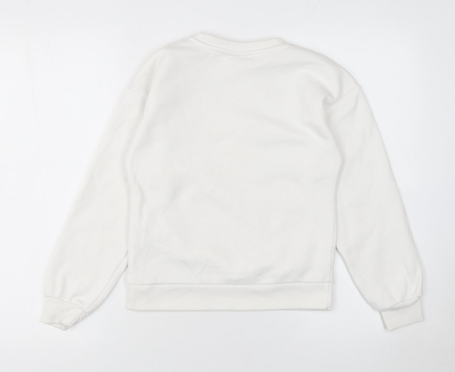 Barbie Girls White Sweatshirt 9-10 Years Crew Neck Long Sleeve Graphic Print