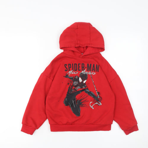 Marvel Spider-Man Miles Morales Red Boys Pullover Hoodie 7-8 Years