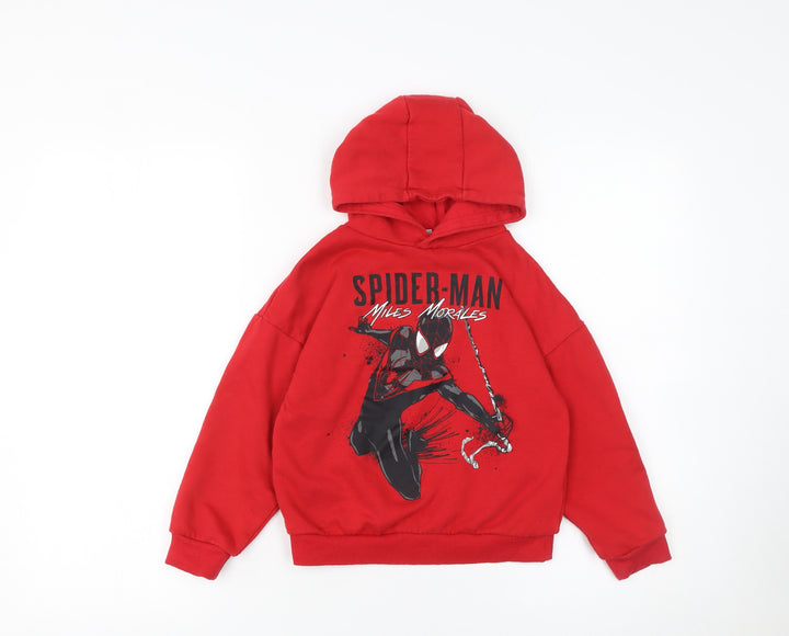 Marvel Spider-Man Miles Morales Red Boys Pullover Hoodie 7-8 Years
