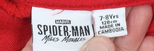 Marvel Spider-Man Miles Morales Red Boys Pullover Hoodie 7-8 Years