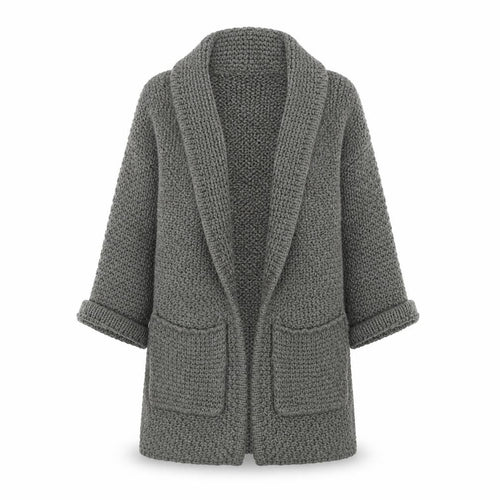 FatFace Women’s Grey Chunky Knit Longline Cardigan Size S