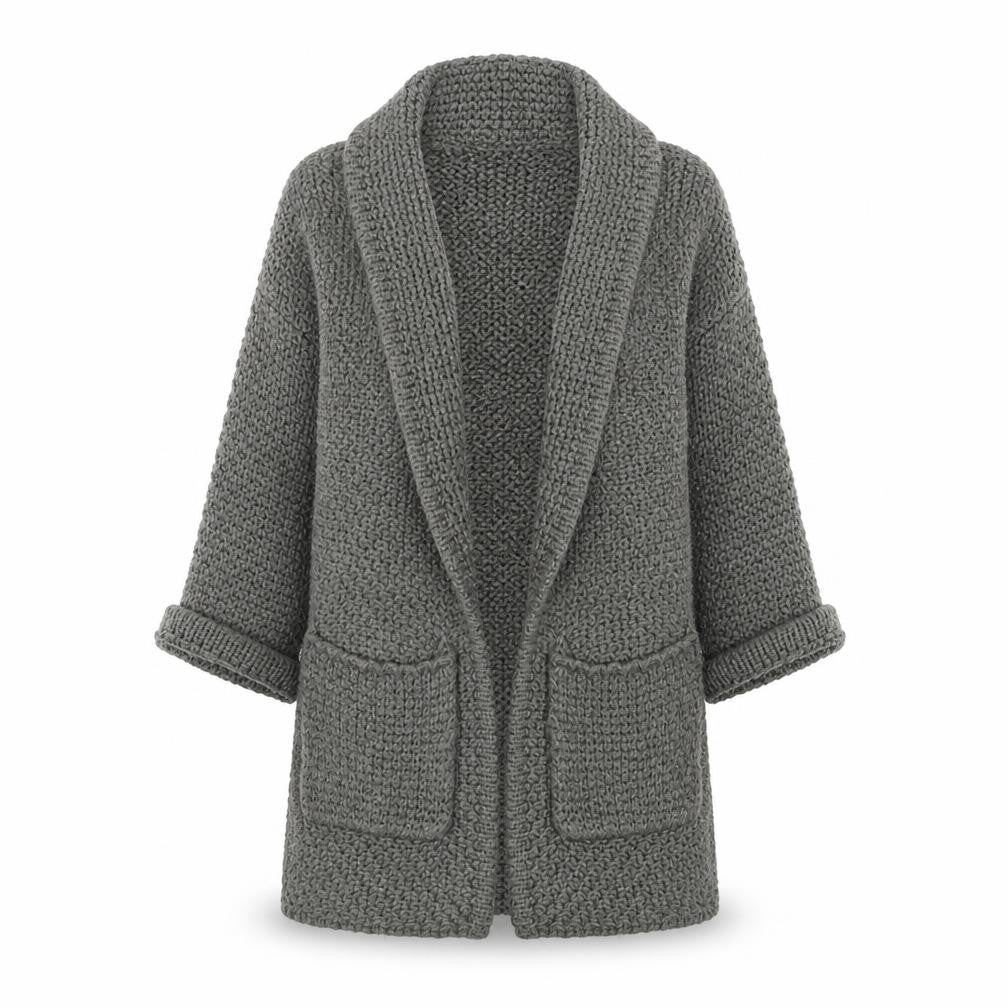 FatFace Women’s Grey Chunky Knit Longline Cardigan Size S