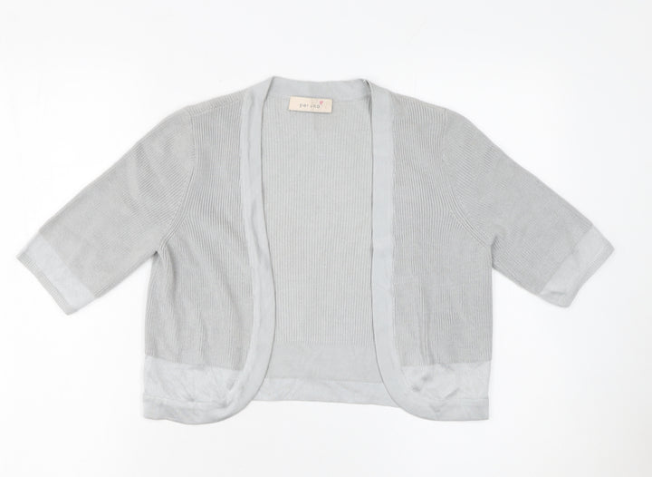 Marks and Spencer Women’s Grey 3/4 Sleeve Open Knit Cardigan Size 8