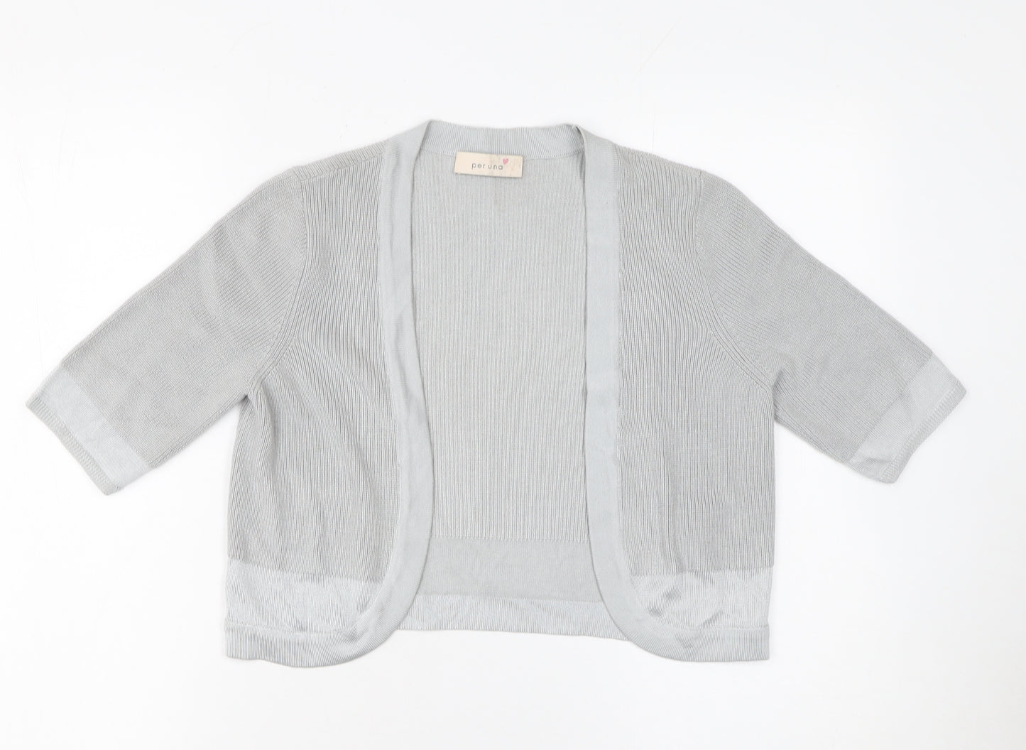 Marks and Spencer Women’s Grey 3/4 Sleeve Open Knit Cardigan Size 8
