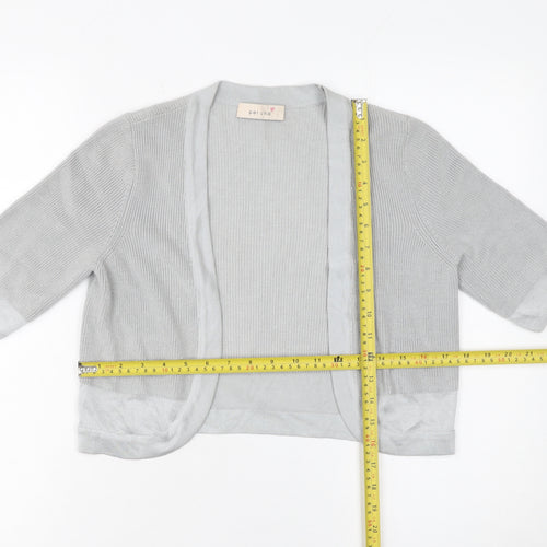 Marks and Spencer Women’s Grey 3/4 Sleeve Open Knit Cardigan Size 8