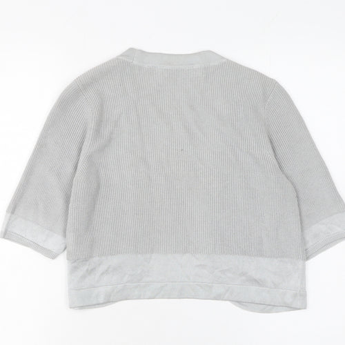 Marks and Spencer Women’s Grey 3/4 Sleeve Open Knit Cardigan Size 8