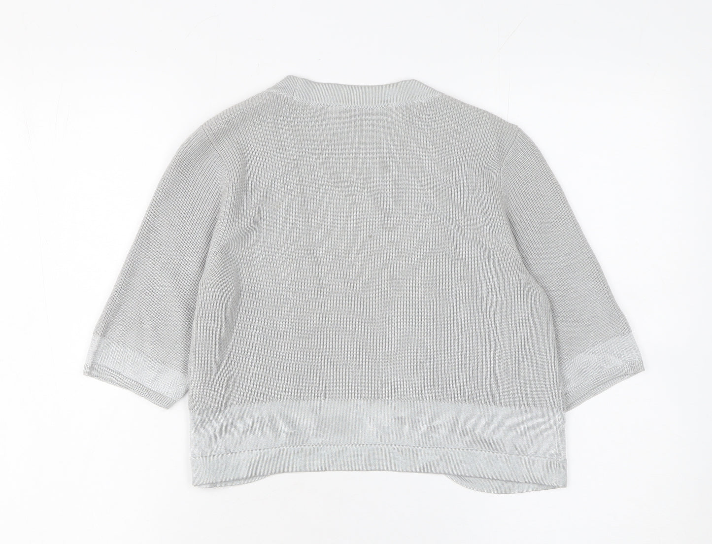 Marks and Spencer Women’s Grey 3/4 Sleeve Open Knit Cardigan Size 8