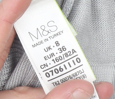 Marks and Spencer Women’s Grey 3/4 Sleeve Open Knit Cardigan Size 8