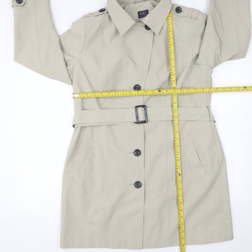 Marks and Spencer Women's Beige Trench Coat Size 16 Belted Classic Style