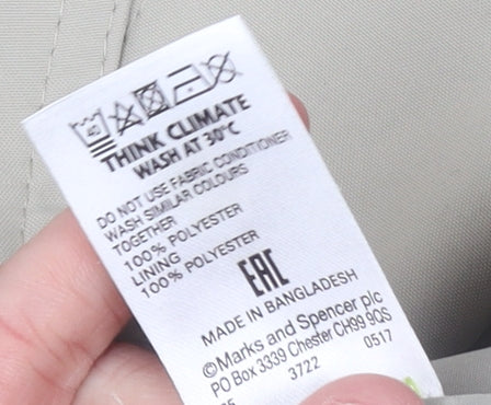 Marks and Spencer Women's Beige Trench Coat Size 16 Belted Classic Style