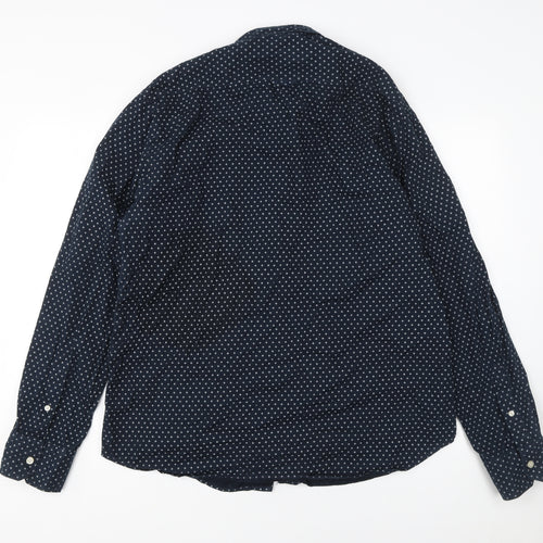 Diesel Men's Navy Polka Dot Cotton Long Sleeve Button-Up Shirt XXL