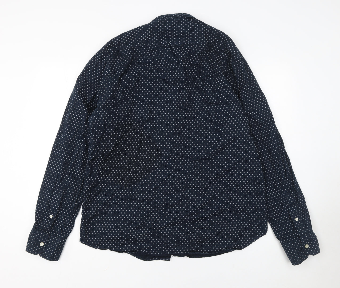 Diesel Men's Navy Polka Dot Cotton Long Sleeve Button-Up Shirt XXL