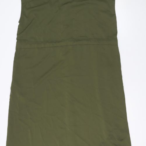 Kelly & Grace Women Green Shirt Dress S Sleeveless Belted Utility Style