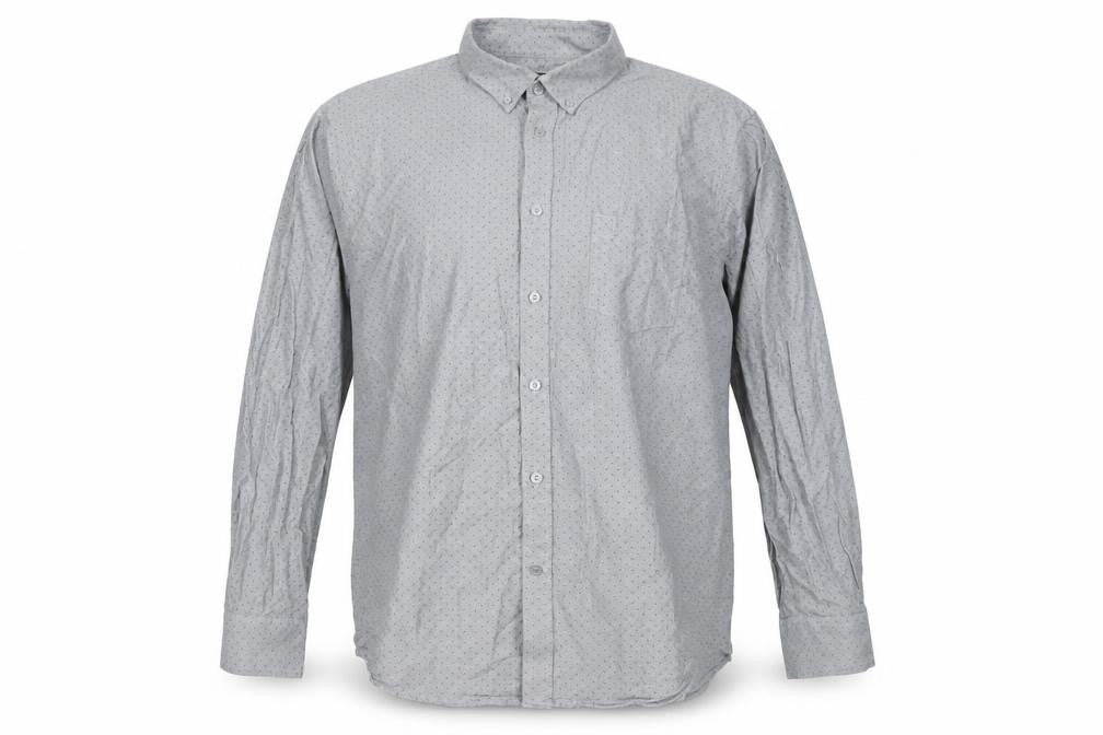 Dunnes Stores Men's Grey 2XL Regular Fit Long Sleeve Cotton Shirt