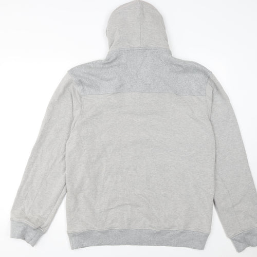 Diesel Jeans Mens Grey 2XL Henley Hoodie Long Sleeve Cotton Blend