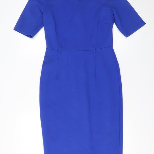 Next Women Blue Size 10 Bodycon Knee Length Short Sleeve Dress