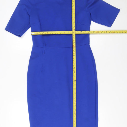 Next Women Blue Size 10 Bodycon Knee Length Short Sleeve Dress