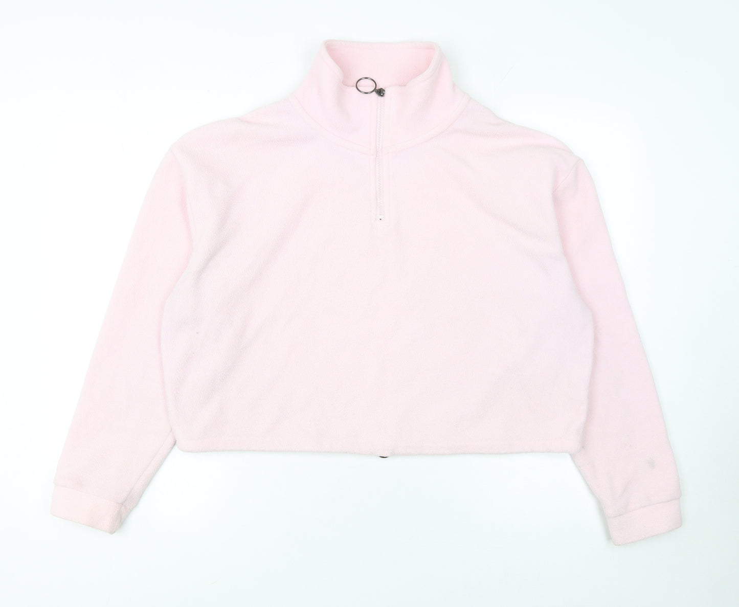 Brave Soul Women's Pink Fleece 1/4 Zip Pullover Sweatshirt M