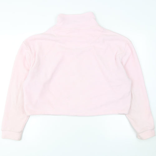 Brave Soul Women's Pink Fleece 1/4 Zip Pullover Sweatshirt M