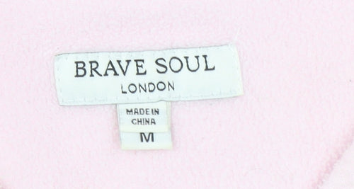 Brave Soul Women's Pink Fleece 1/4 Zip Pullover Sweatshirt M