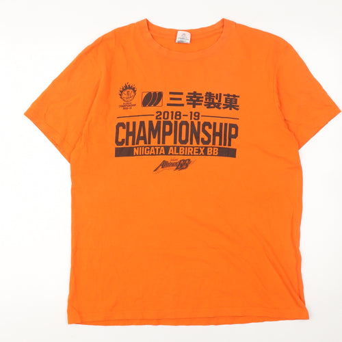 Printstar Men's Orange 2018-19 Niigata Albirex BB Championship T-Shirt Size L