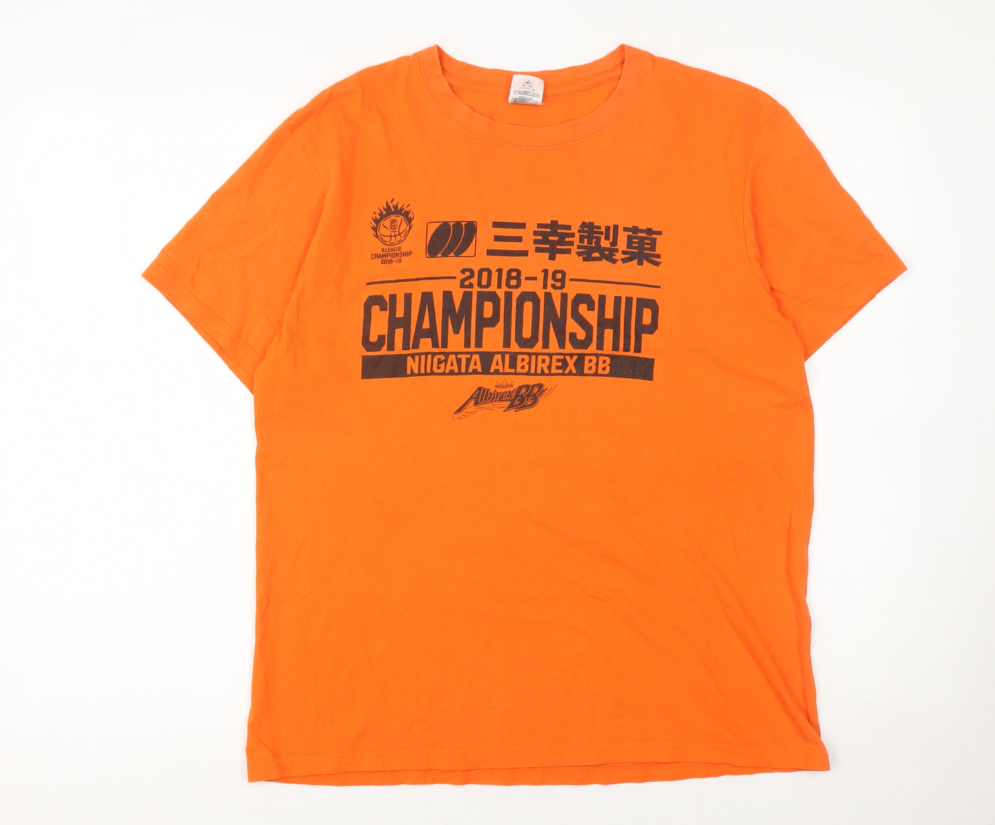 Printstar Men's Orange 2018-19 Niigata Albirex BB Championship T-Shirt Size L