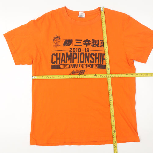 Printstar Men's Orange 2018-19 Niigata Albirex BB Championship T-Shirt Size L