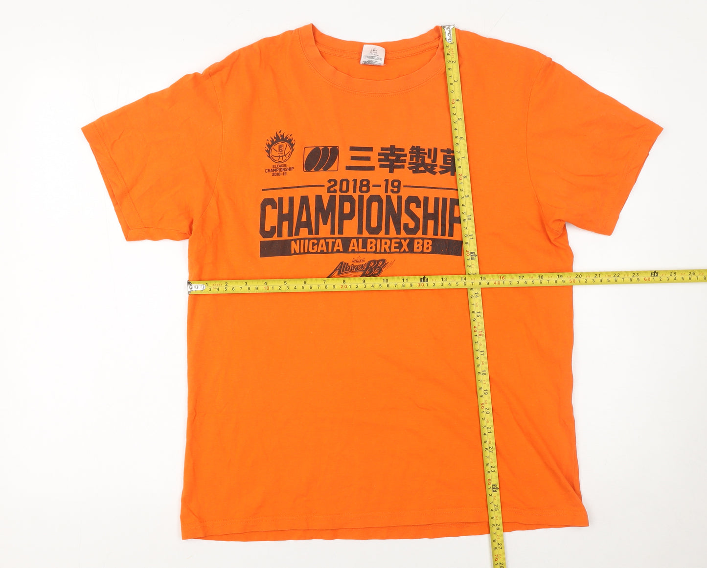 Printstar Men's Orange 2018-19 Niigata Albirex BB Championship T-Shirt Size L