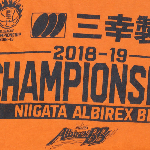 Printstar Men's Orange 2018-19 Niigata Albirex BB Championship T-Shirt Size L