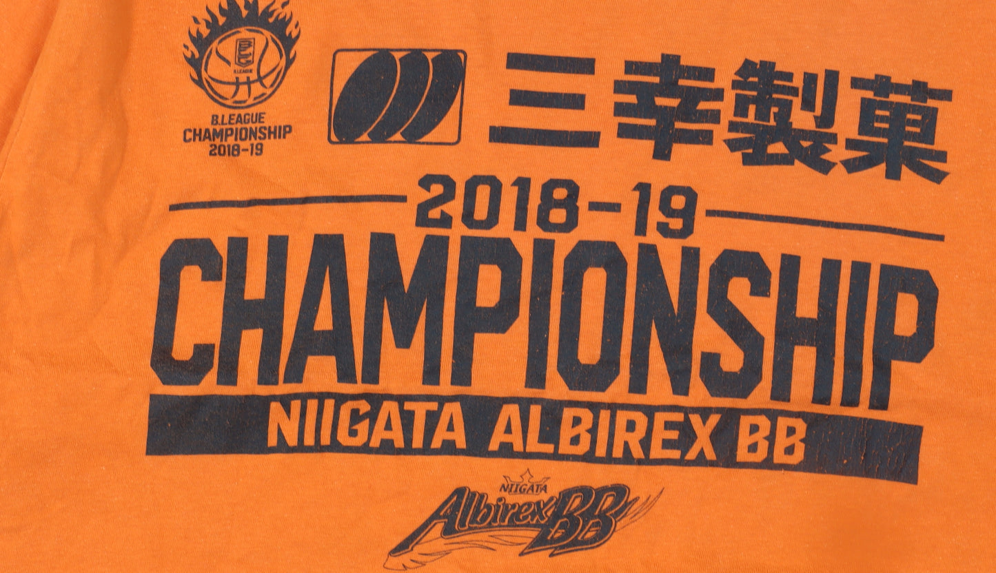 Printstar Men's Orange 2018-19 Niigata Albirex BB Championship T-Shirt Size L