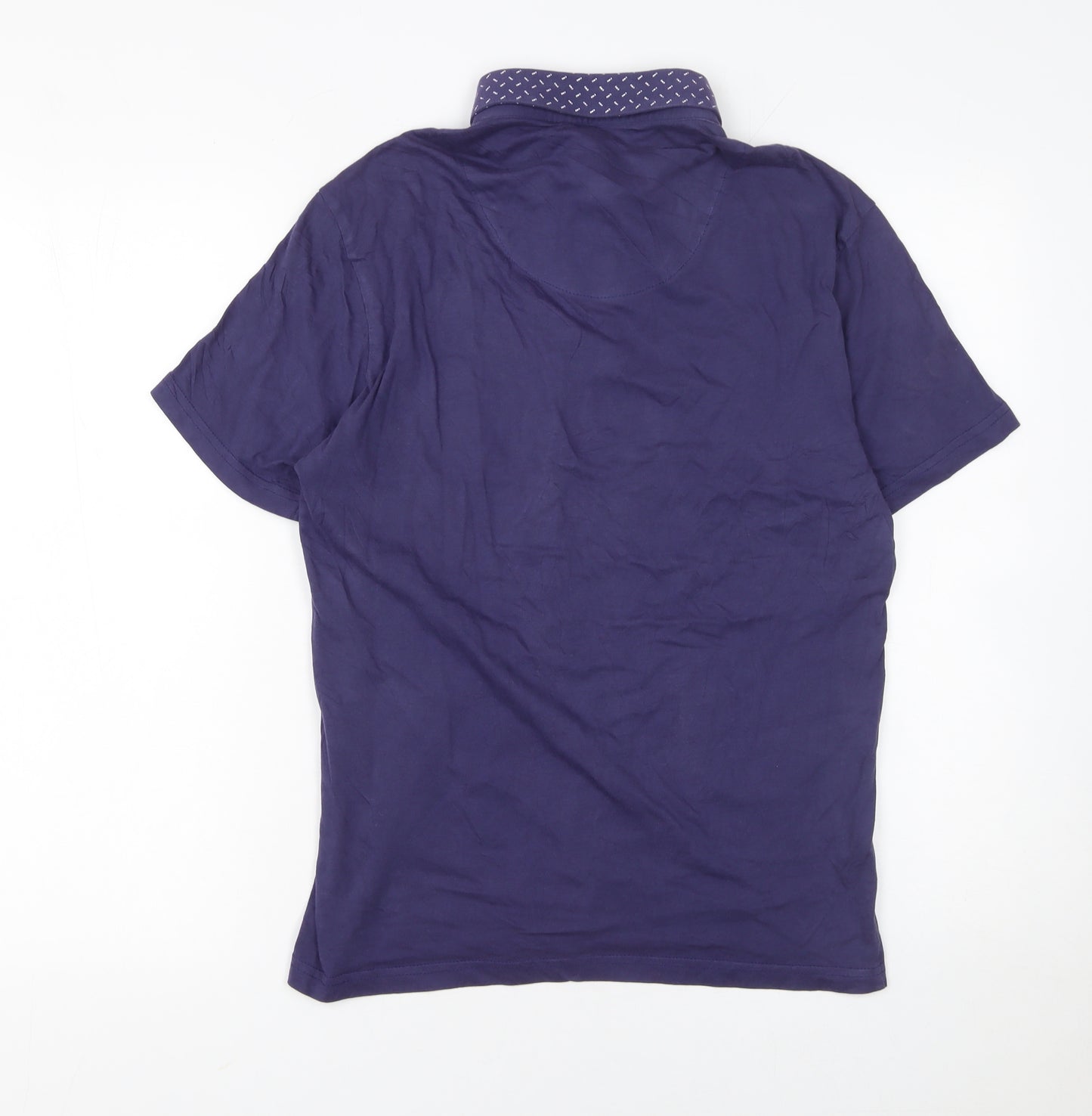Swade Men's Blue Cotton Short Sleeve Polo Shirt Size S