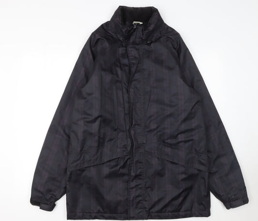 Cotton Traders Men's Plum Purple Parka Jacket M Full Zip Lined