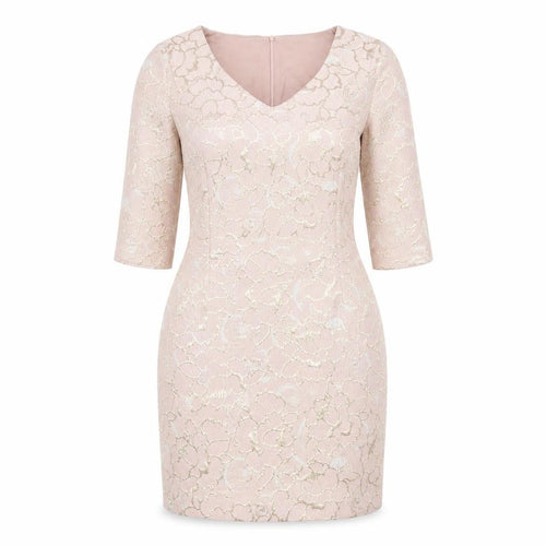 Cristina Barros Womens Pink Floral Jacquard Sheath Dress Size 10