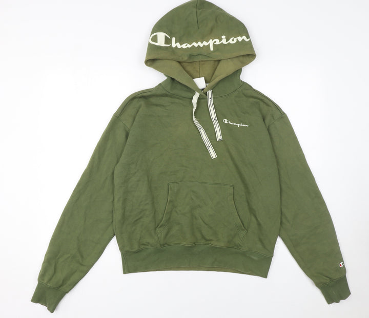 Champion Womens Green Pullover Hoodie Size L Cotton Blend Casual