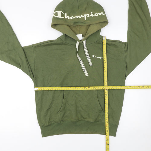Champion Womens Green Pullover Hoodie Size L Cotton Blend Casual