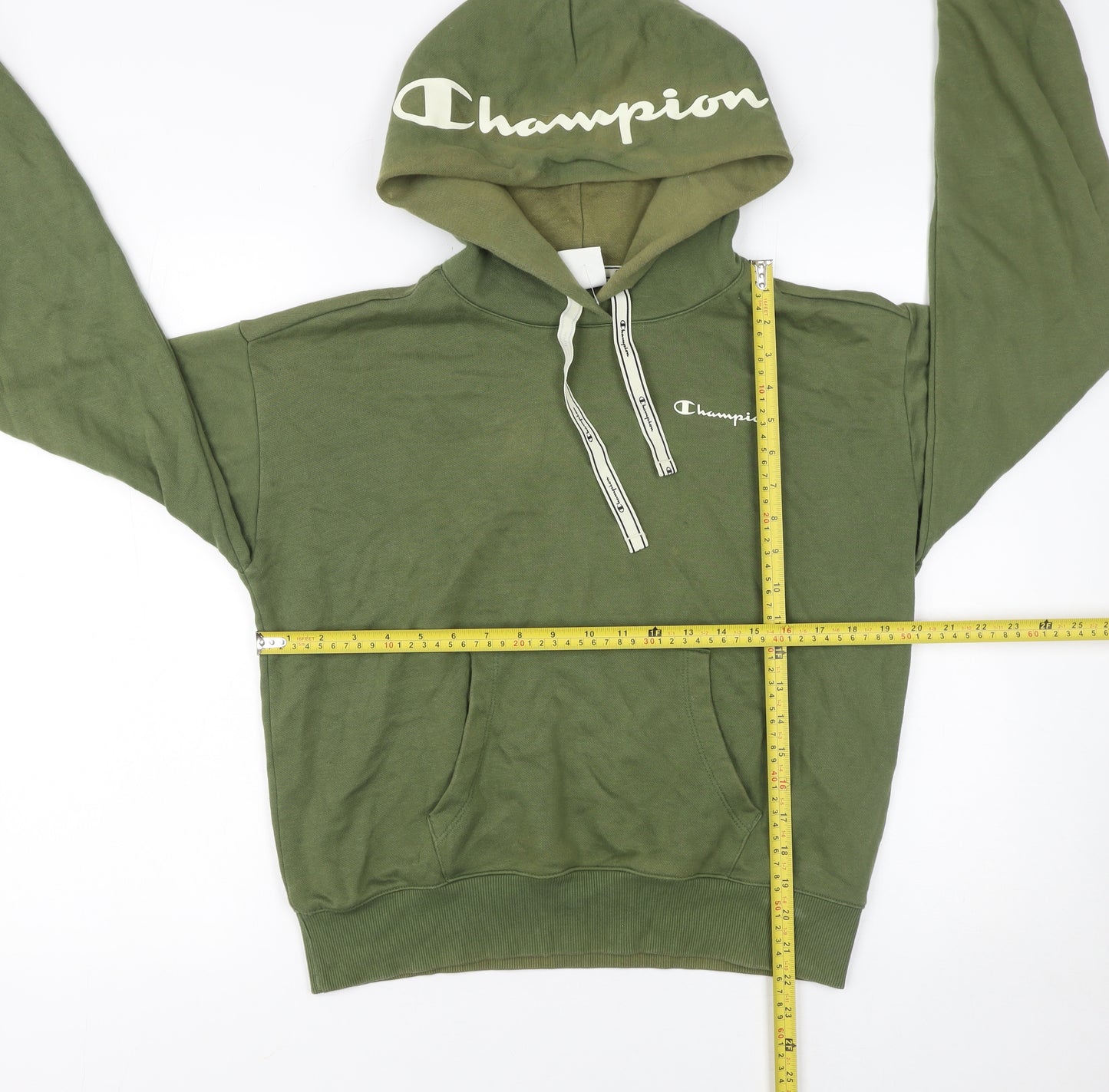 Champion Womens Green Pullover Hoodie Size L Cotton Blend Casual