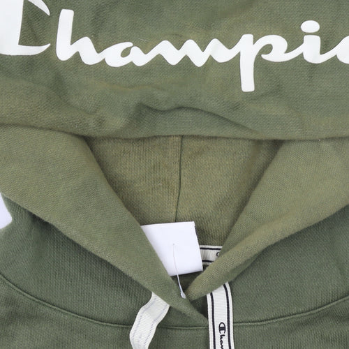Champion Womens Green Pullover Hoodie Size L Cotton Blend Casual