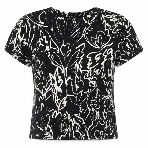 Next Womens Black Floral Print Cotton T-Shirt Size 12