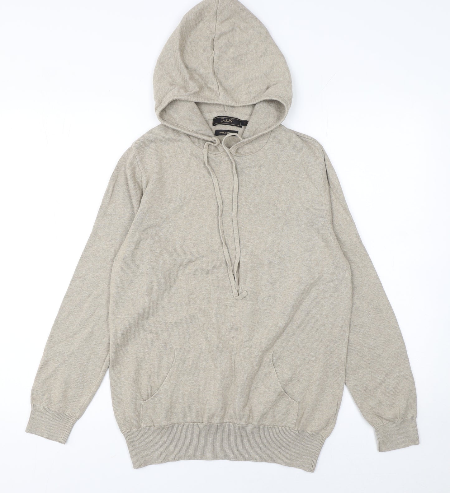 Destello Womens Beige Small 100% Cotton Pullover Hoodie