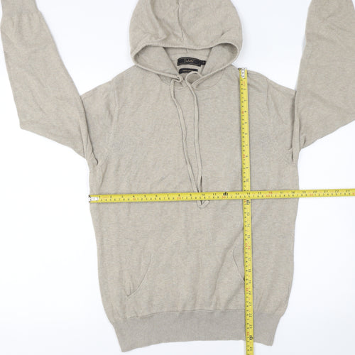 Destello Womens Beige Small 100% Cotton Pullover Hoodie