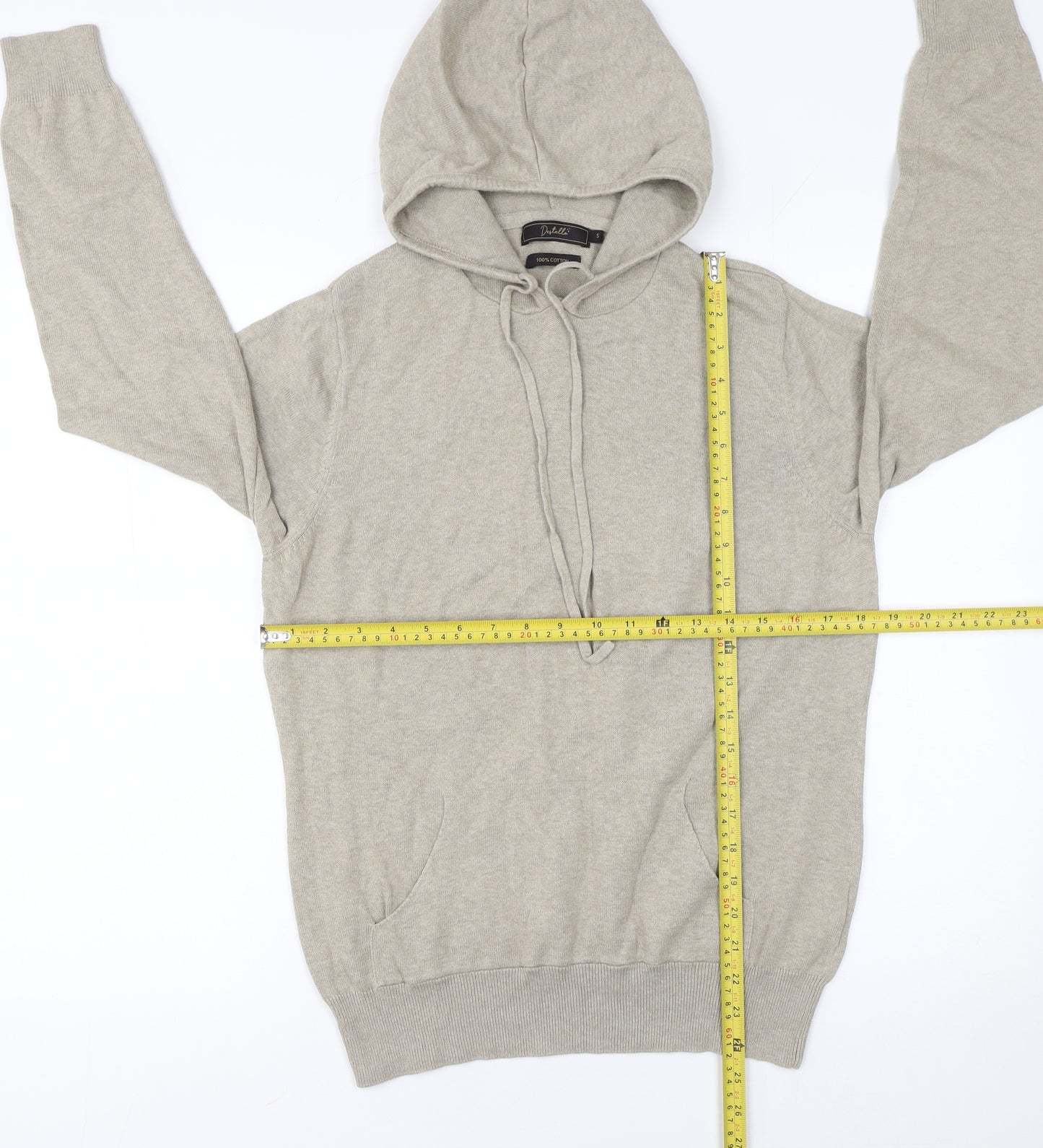 Destello Womens Beige Small 100% Cotton Pullover Hoodie