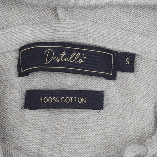 Destello Womens Beige Small 100% Cotton Pullover Hoodie