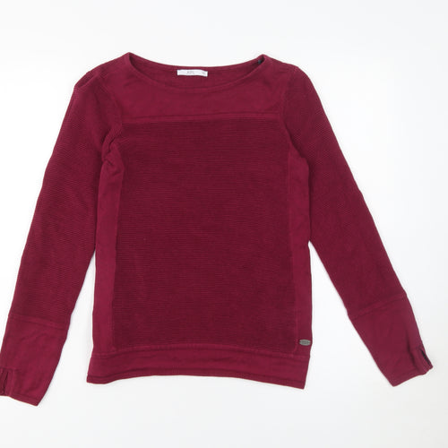 edc Women’s Red Cotton Blend Knit Jumper XS Long Sleeve
